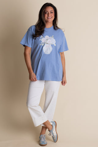 Floral Vase Tee - Blue