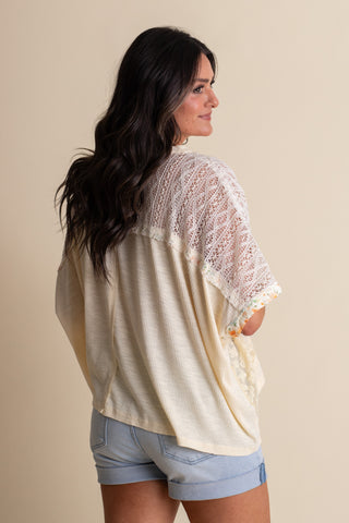 I Found You Floral Top - Cream