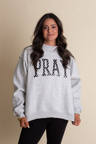 GOOD DAY/PRAY Reversible Mock Neck Sweatshirt