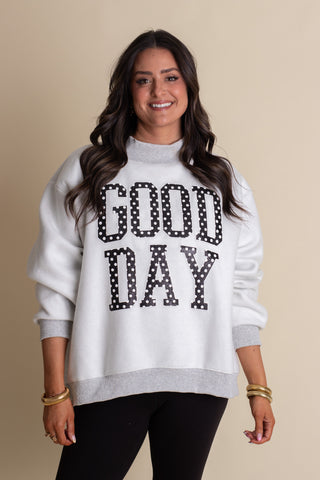 GOOD DAY/PRAY Reversible Mock Neck Sweatshirt