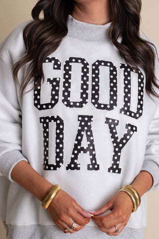 GOOD DAY/PRAY Reversible Mock Neck Sweatshirt