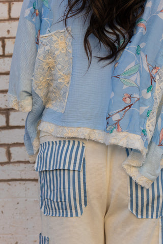 Staycation Striped Pants - Denim Stripe