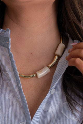 Worth Remembering Chunky Statement Necklace - White