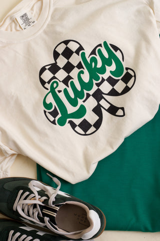 Checkered Lucky Clover Tee