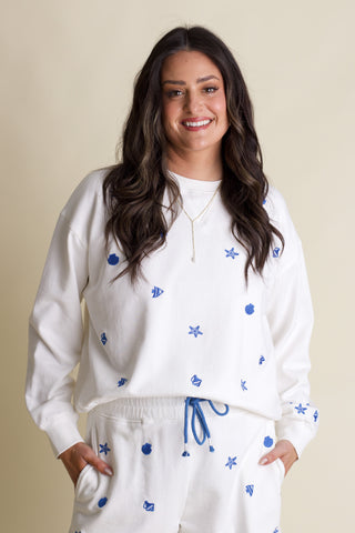 By The Shore Round Neck French Terry Top