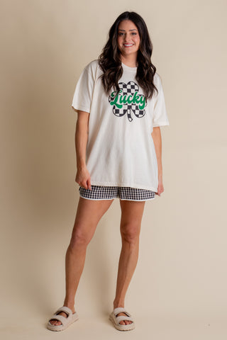 Checkered Lucky Clover Tee
