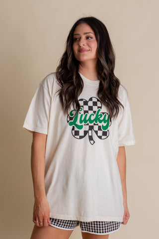 Checkered Lucky Clover Tee