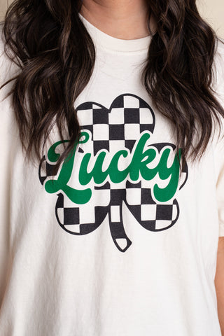 Checkered Lucky Clover Tee
