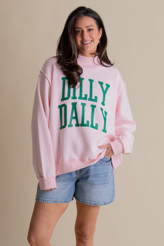 Dilly Dally Mock Neck Sweatshirt
