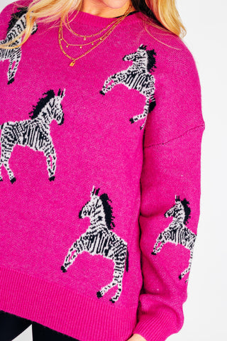 Zeroed In Zebra Print Sweater *Final Sale*