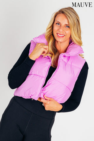 She's A Go Getter Cropped Puffer Vest