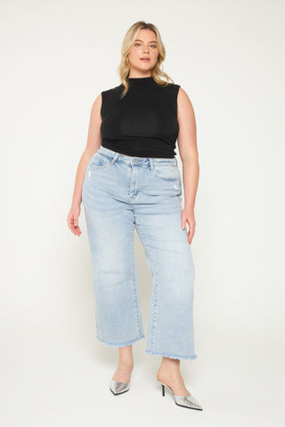 Courtney High Rise Ankle Wide Leg Jeans