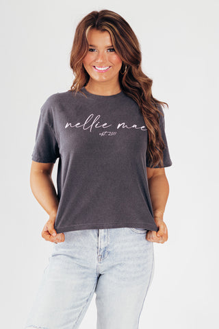 Nellie Mae Script Logo Cropped Tee *Final Sale*
